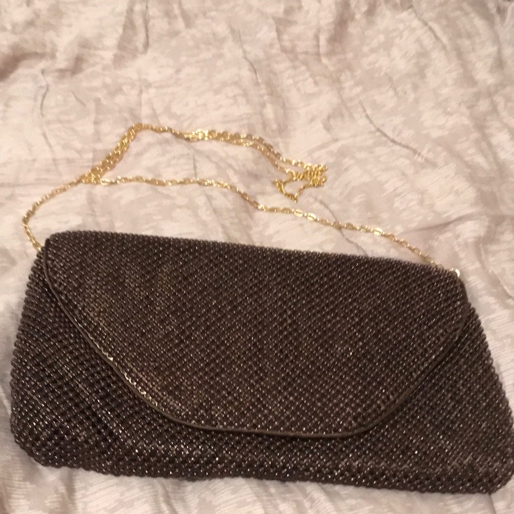 Crossbody purse, brown beaded